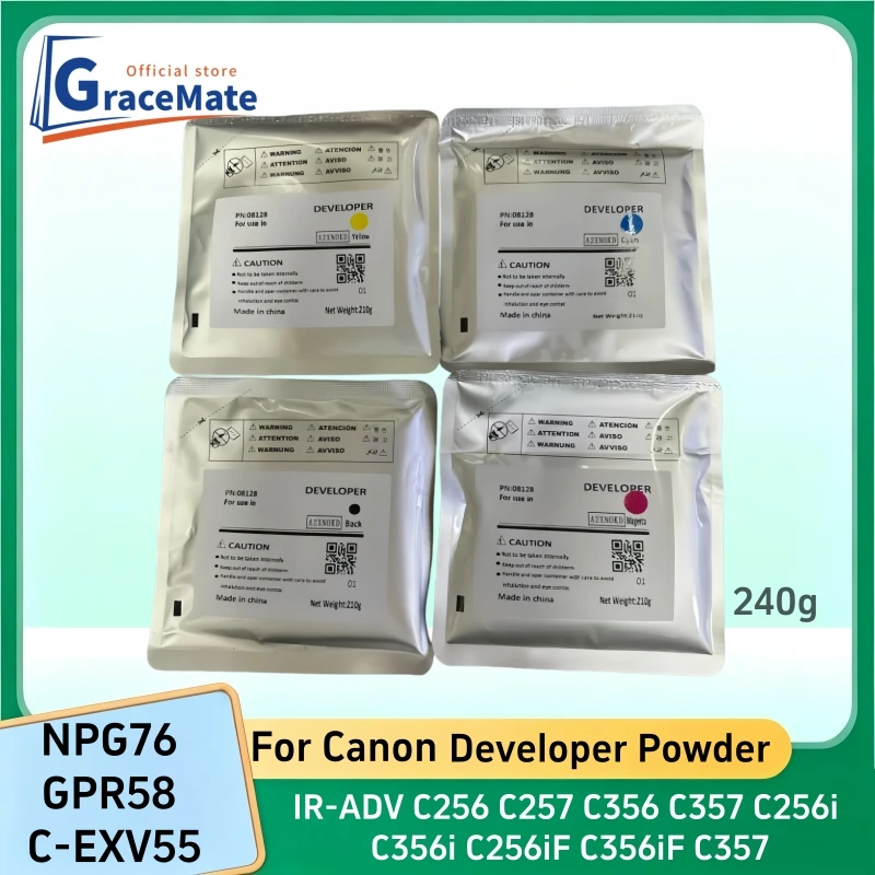 240g/bag Developer Powder For Canon IR-ADV C256 C257 C356 C357 C256i C356i C256iF C356iF C357P NPG76 GPR58 C-EXV55