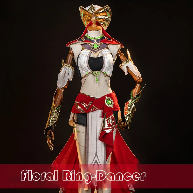 Game Genshin Impact Eremite Floral Ring-Dancer Cosplay Costume Women Dress Suit Outfit  Party Halloween Cos Set New Skin