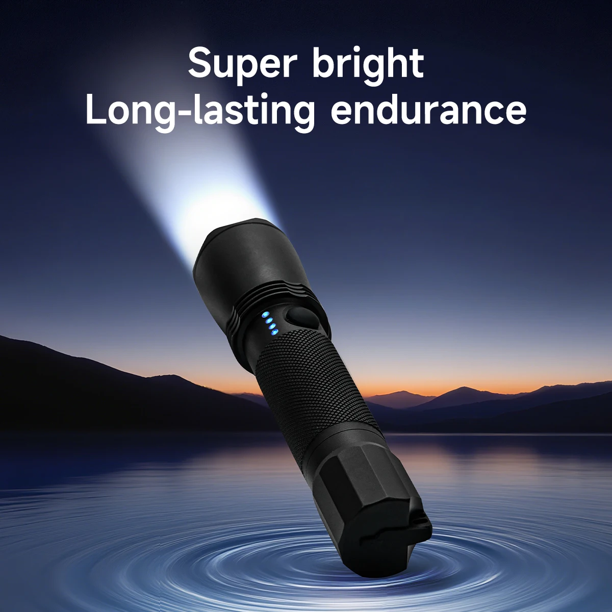 

MOSLIGHTING 2600mAh LED Portable Flashlight Powerful Rechargeable Torch Light Built-in Battery For Fishing Hunting Camping Light