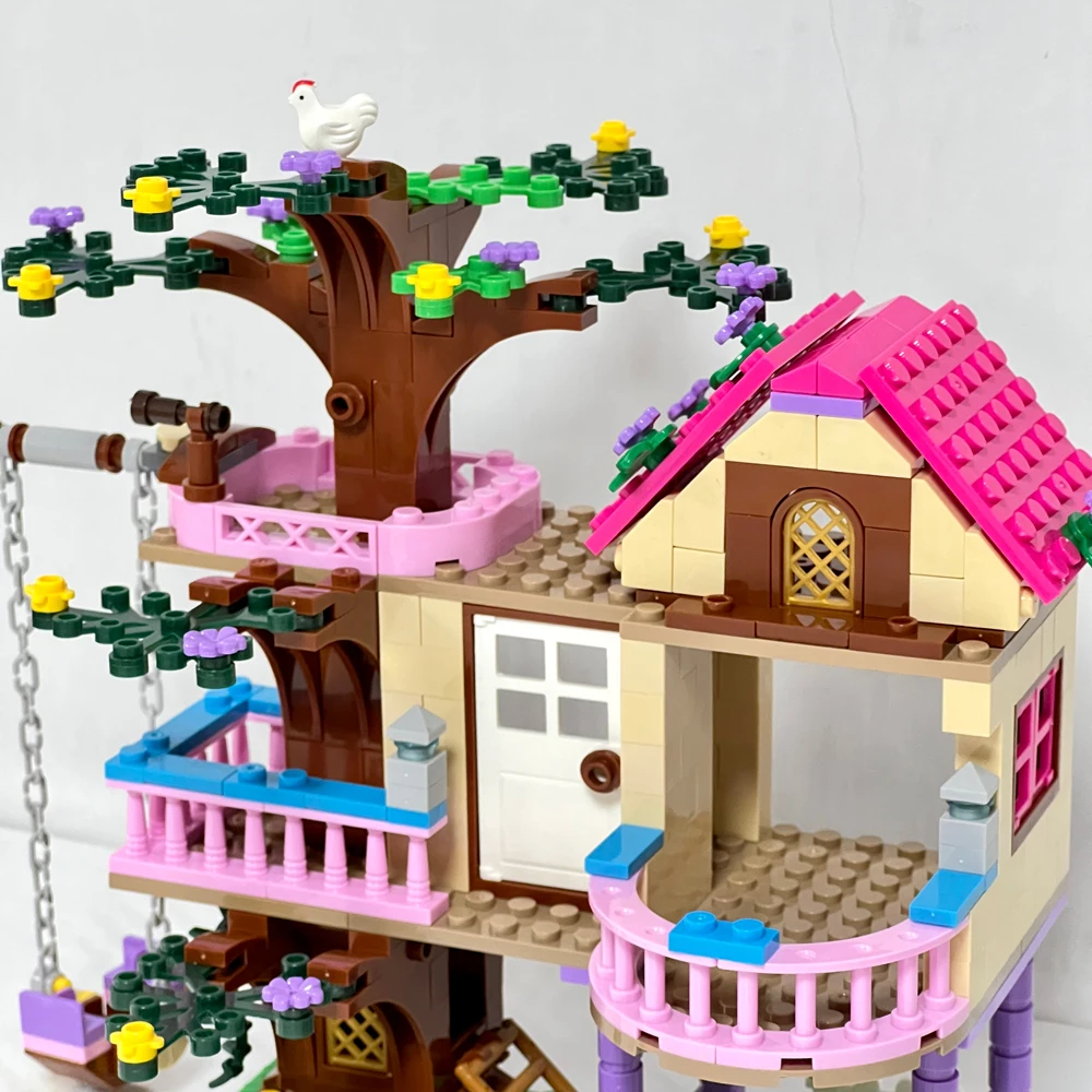 Ensemble de décennie s de Construction pour Enfant Fille, Jardin, Arbre, Maison, Vacances d'Été, Villa, Château, Figurines, Briques à Faire Soi-Même, Jouets, Cadeau