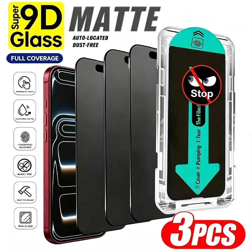 3PCS 3PCS Matte Anti Spy Tempered Glass For iPhone 18 Pro Max 17 16 15 Plus 14 13 12 11 Air X XS Glass Privacy Screen Protector Film - Aliexpress Deal