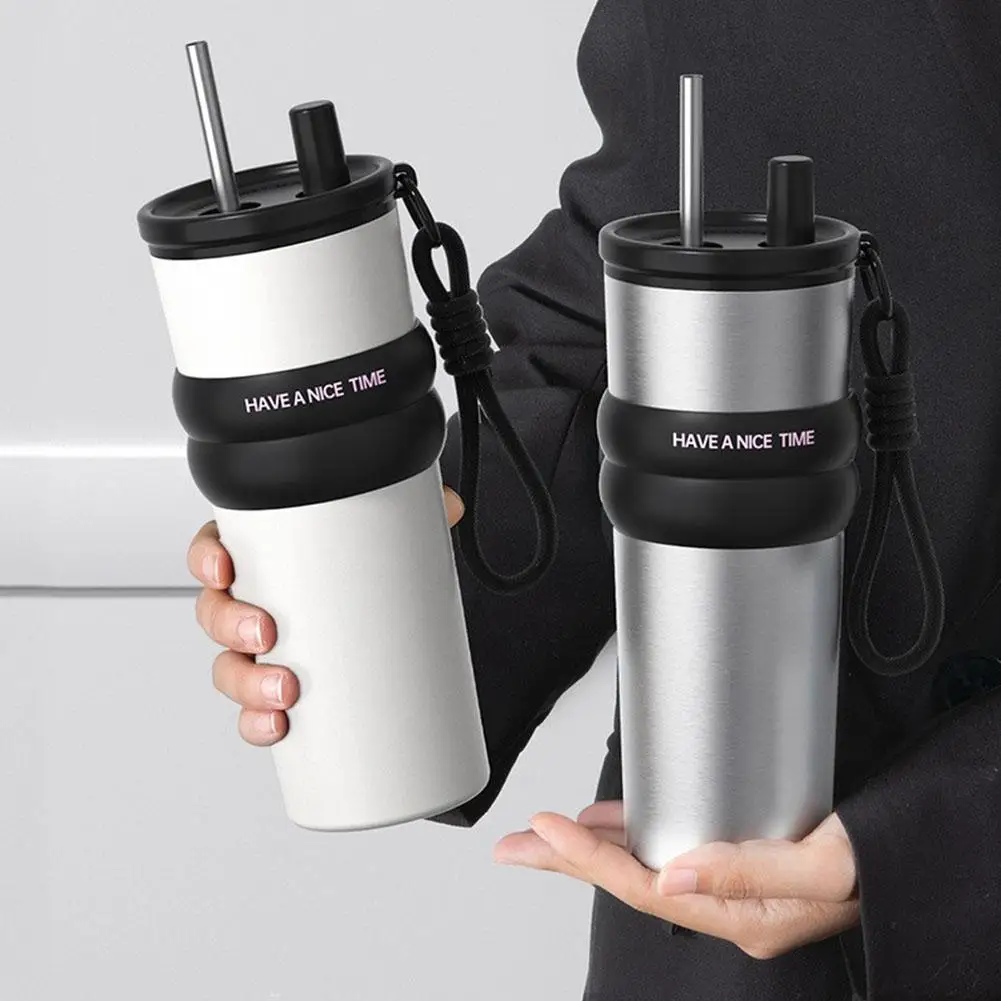 

Large Capaci Stainless Steel Thermos Cup For Car Women's St Cup Men's Coffee Thermos Kids' Travel Mug Gift Box ﻿