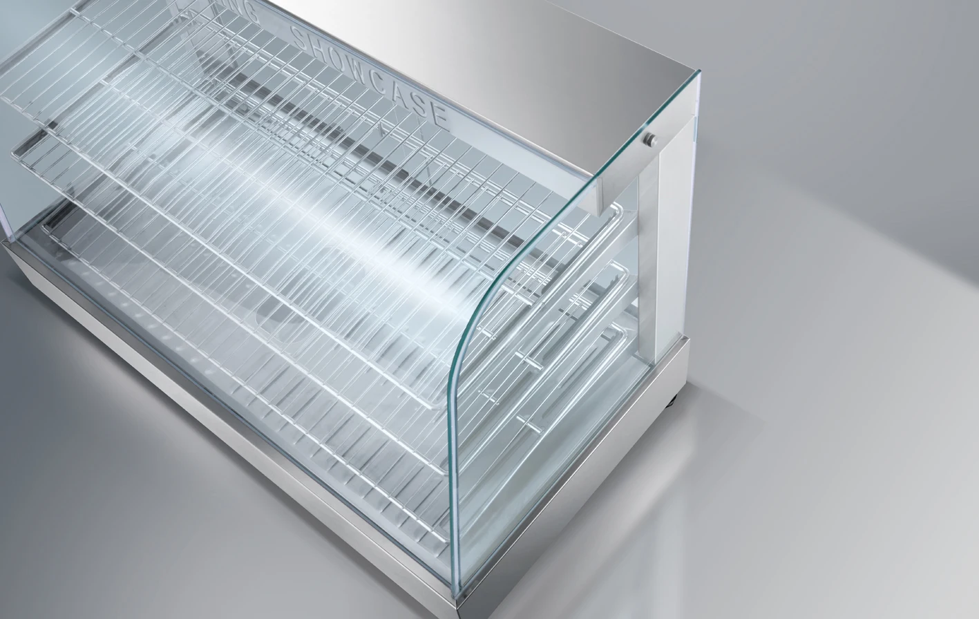 Large Capacity Commercial Food Display Cabinet 3-Tier Glass Electric Food Warmer Showcase for Pizza Fried Chicken Bread