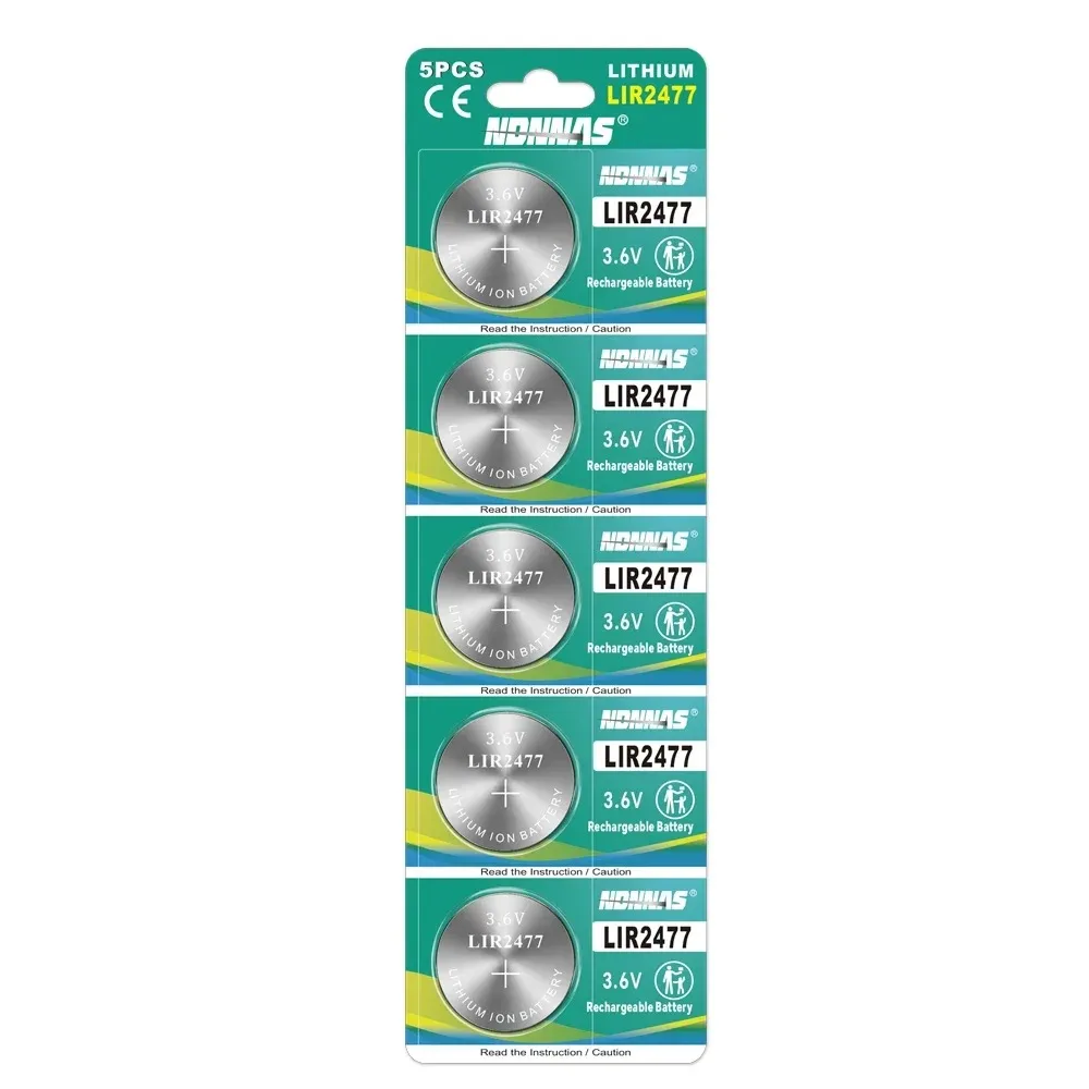 1-10PCS LIR2477 3.6V Lithium Button Cell 200mAh Rechargeable Battery CR2477 Replacement For Tablets Calculators Watches
