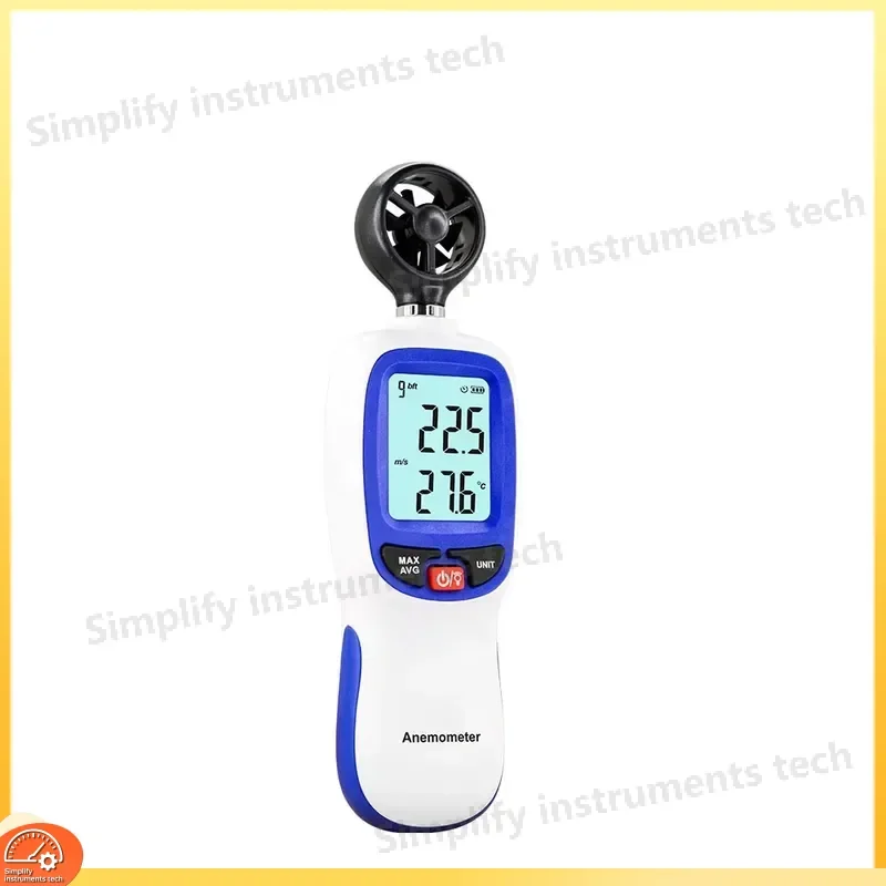 Portable Digital Anemometer Handheld Wind Speed Meter Temperature Gauge Data Logger Air Flow Velocity Tester for HVAC Weather