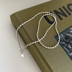 925 Sterling Silver Necklace With Simple Geometric Beads Choker Shiny And Delicate Collarbone Chain For Women's Fashion Jeweller