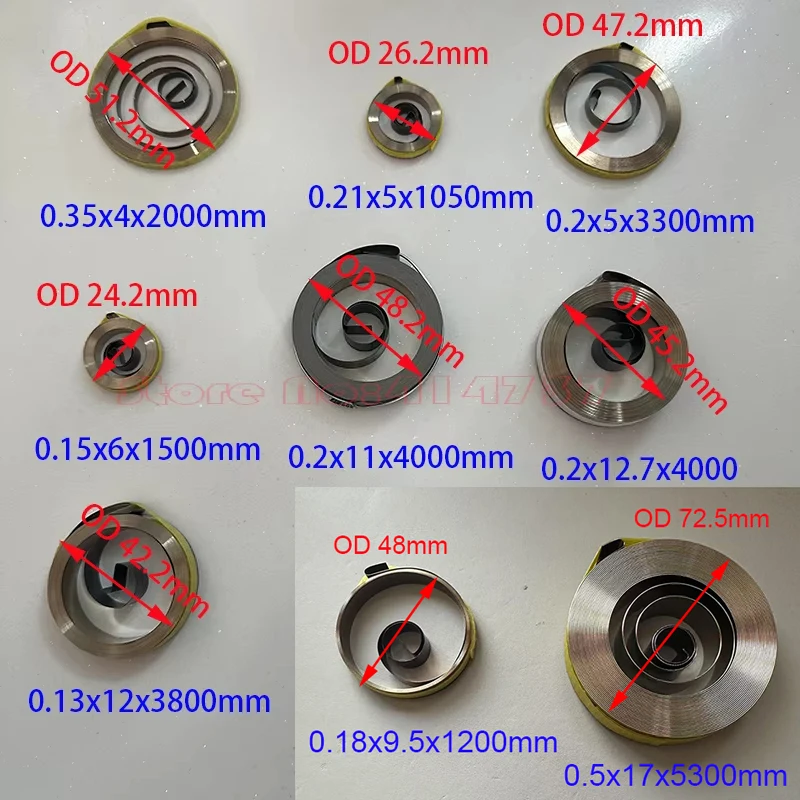 0.13--0.35mm Wire Flat Wire Coil Spring Constant Force Springs Drilling and Milling Machine Spring Return Coil Spring