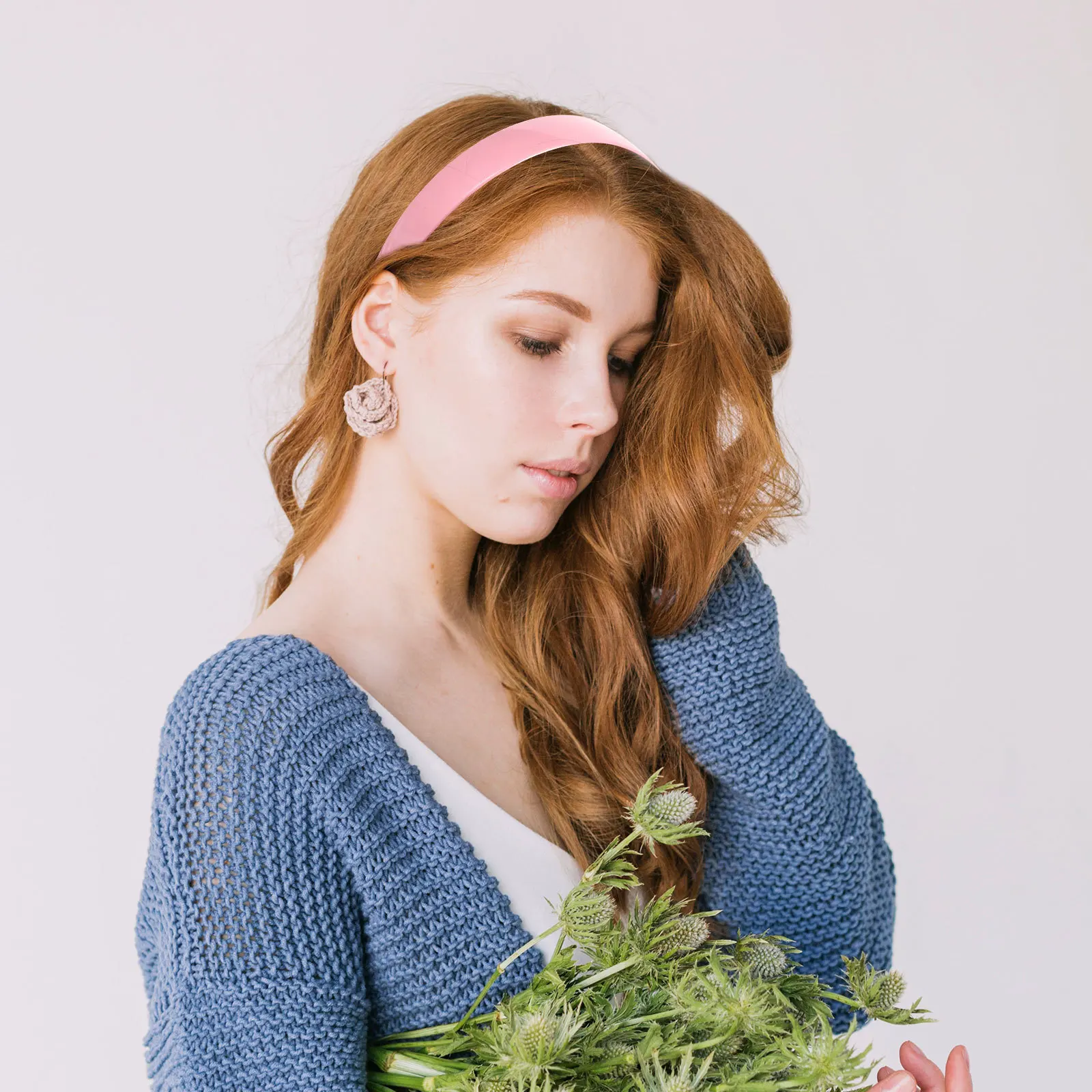 

3Pcs Solid Color Wide Plastic Hair Bands Double-Toothed Inner Ridge Non-Slip Headband for Women Girls All Day Wear Simple