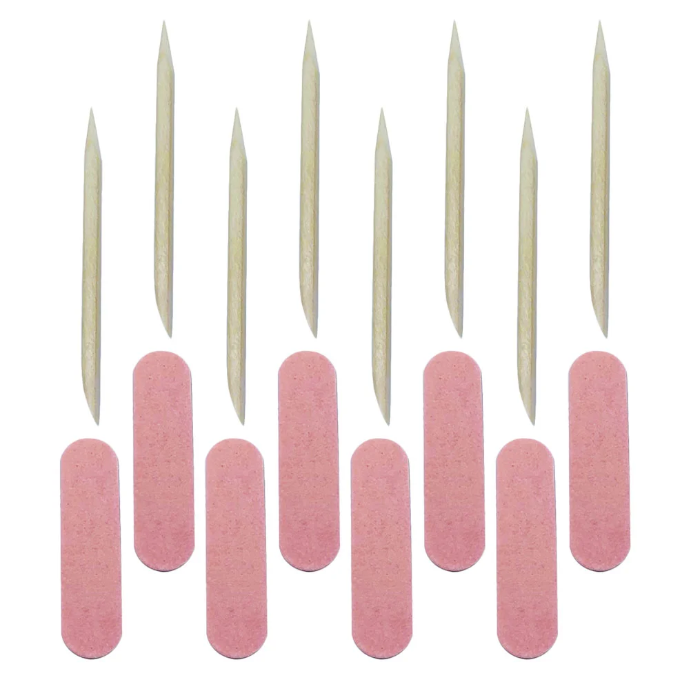 

100 Sets Nail Sanding Block Mini File Manicure Tools Files Wooden Picks Simple Polishing Strips