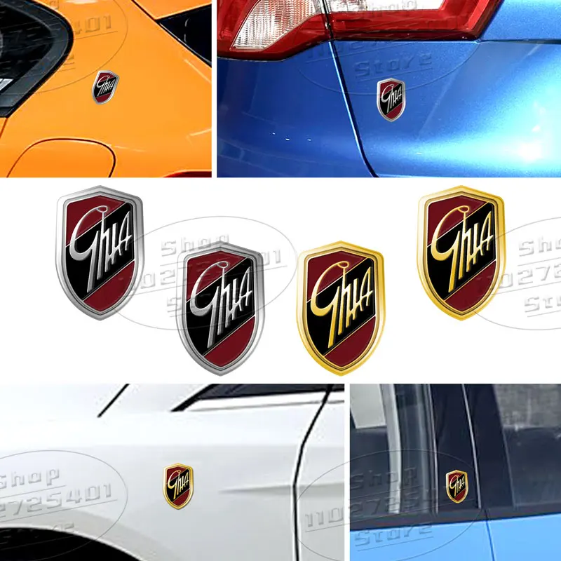 Emblema Lateral 3D para Auto, Adhesivo con Logotipo GHIA para Mondeo, Ecosport, Kuga, Edge, Explorer, Fiesta, Escort, Focus, Decoración para Guardabarros y Maletero