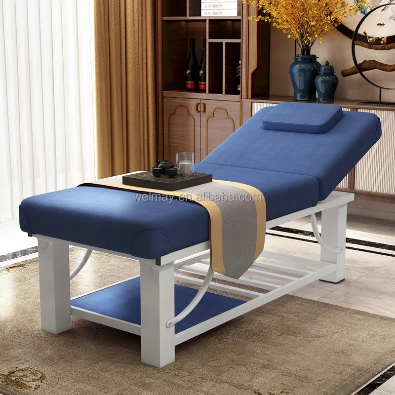 Wooden Spa Salon Beauty Health Care White Massage Table Bed Nail Lash Facial Bed