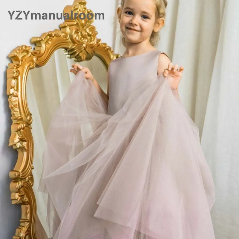 Vestido Formal de fiesta de cumpleaños para niños, vestidos de princesa, vestidos de niña de flores para boda, fiesta de concierto elegante, banquete, dama de honor