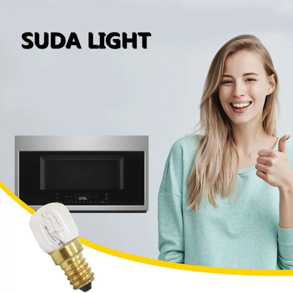 2pcs Refrigerator Accessories 15W Salt Lamp Bulb E14 Vintage Incandescent Bulbs Bright 300 Degree Pygmy Light Bulbs kitchen
