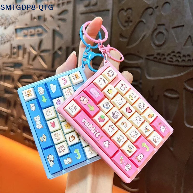 Hot 26 Grid Stress Relief Keyboard Keycap Keychain For Bags Backpacks Cars Teens Adults Couples Students Fun Gifts