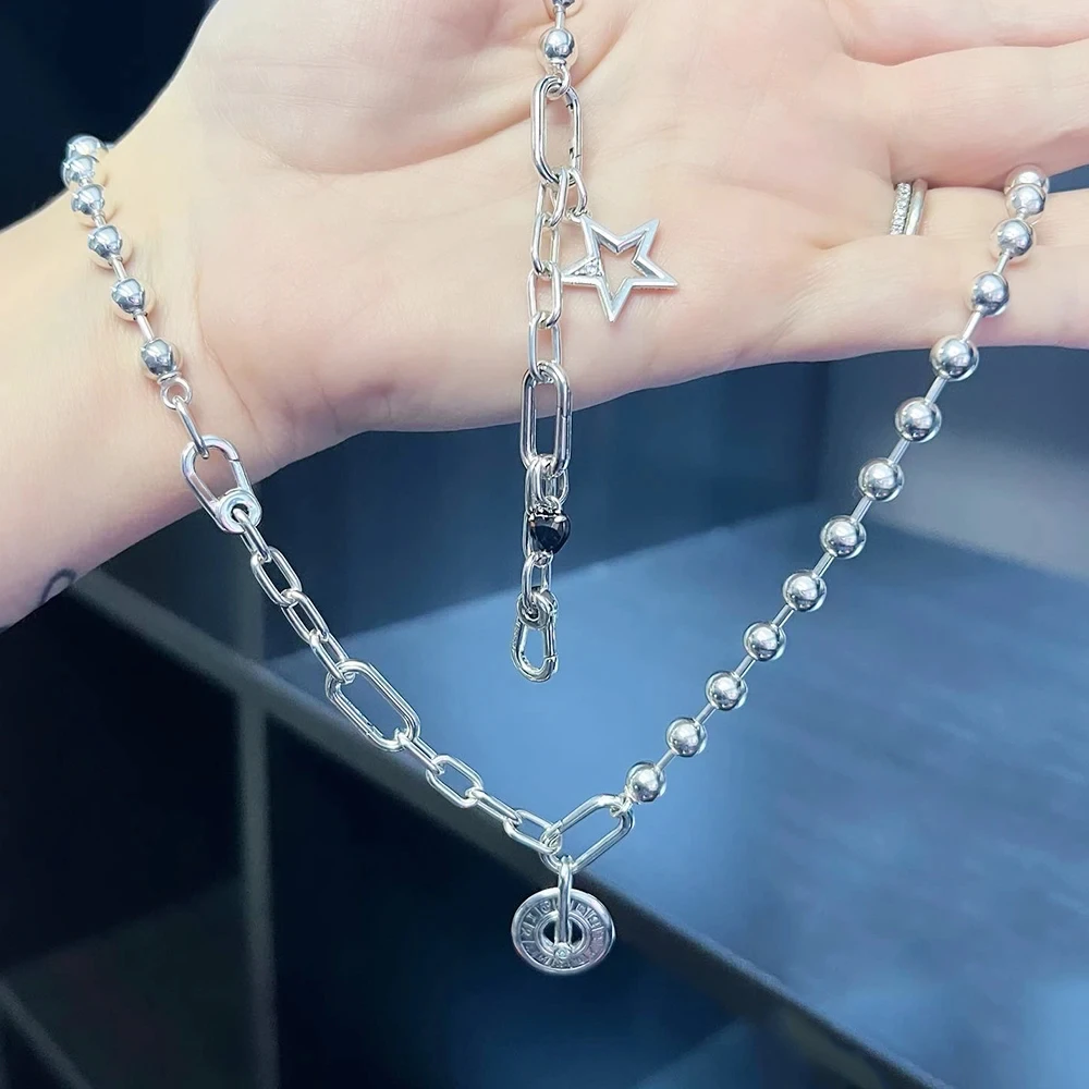 Fine 925 Silver Paperclip Butterfly Carp Charm Mini Beads ME Pendant Fit Original Bracelet Women DIY Accessories Jewelry Gift - view 5