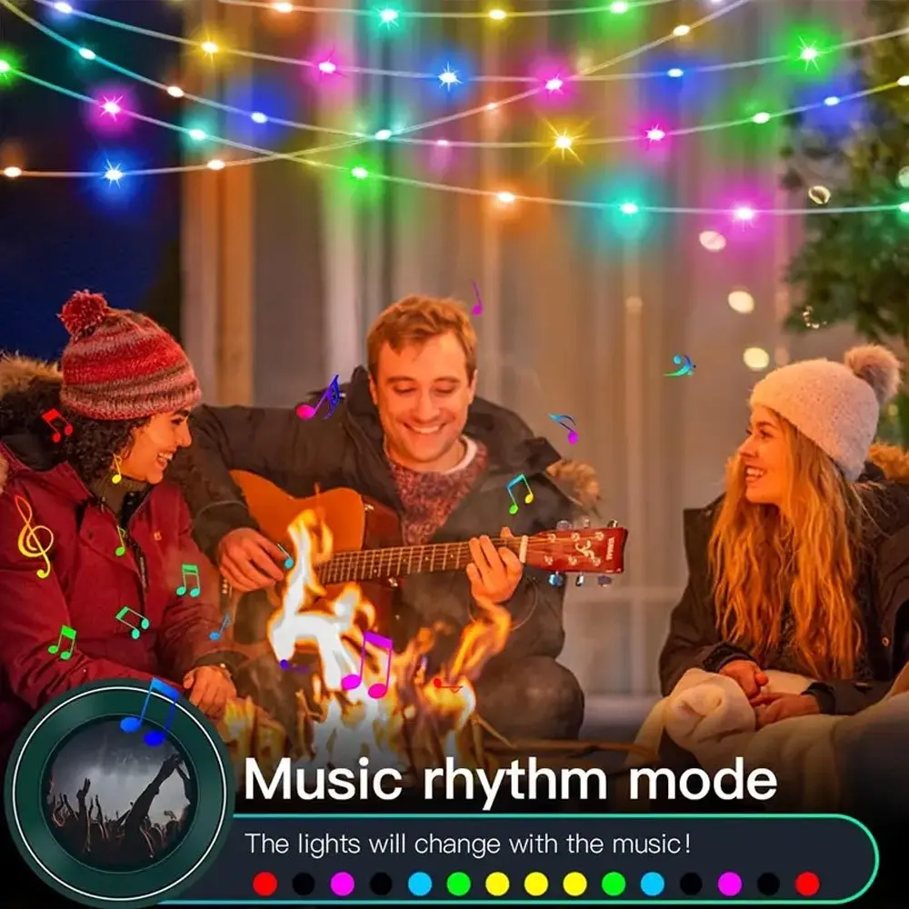 Color Changing Smart LED Fairy Lights Battery Operated with Remote Dimmable Twinkle String Lights for Bedroom