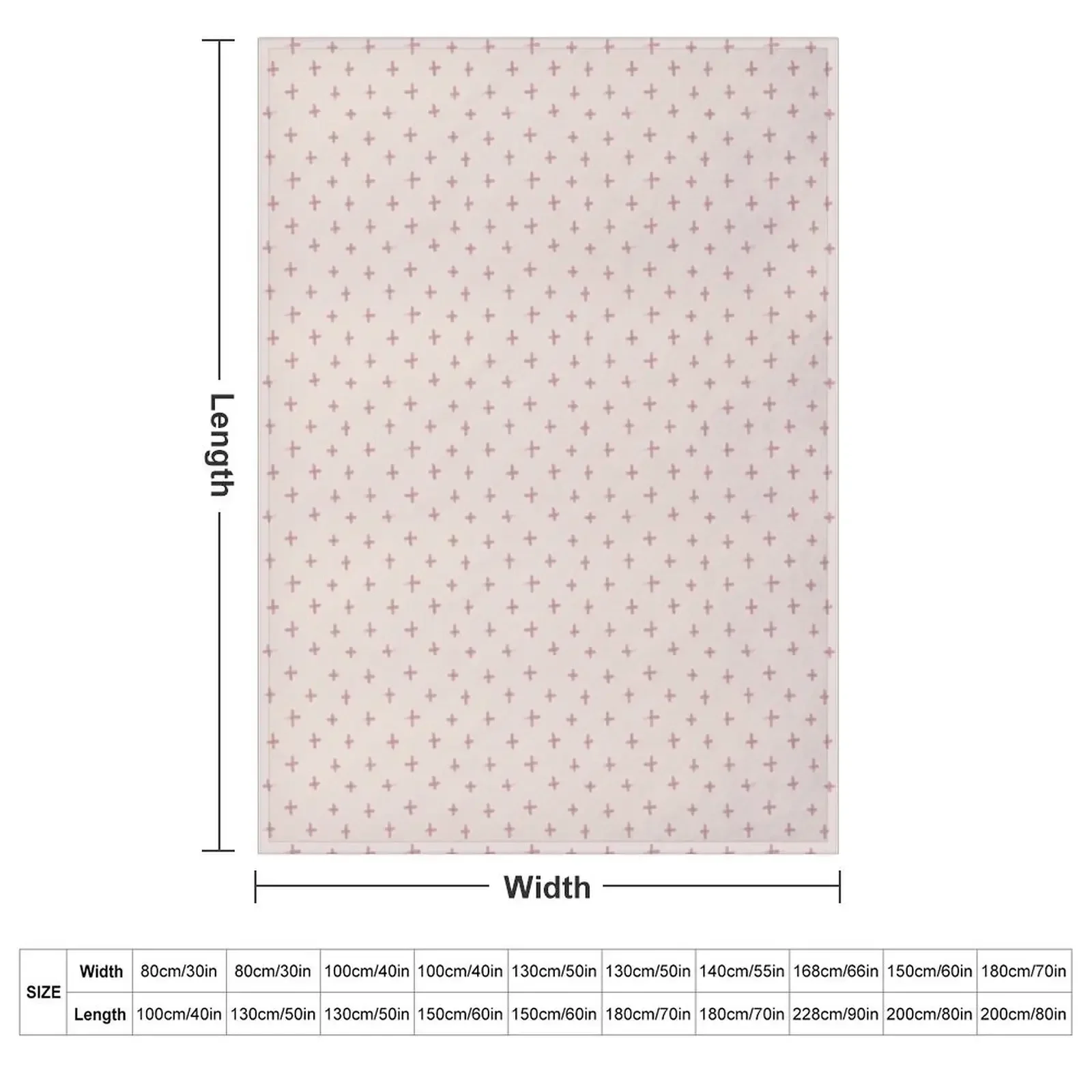 Plus sign pattern pink peach Throw Blanket couch cozy soft plush fuzzy picnic outdoor blanket