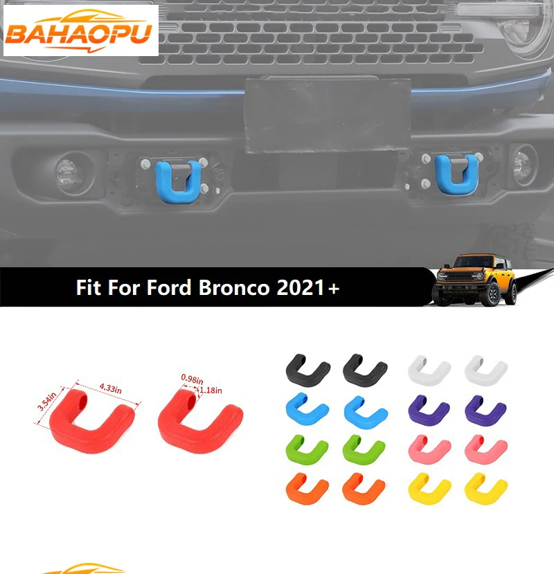 BAHAOPU Front Bumper Trailer Hook Protection Decoration Cover Fit For Ford Bronco 2021 2022 2023 2024 2025,Exterior Accessories