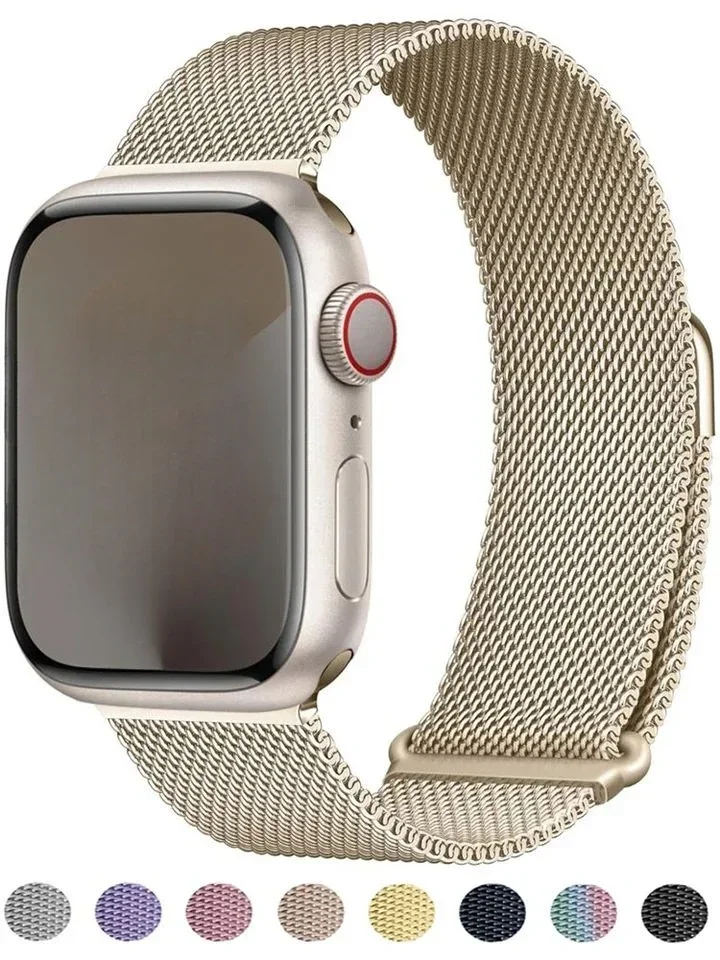 

Миланский ремешок для Apple Watch 10 9 8 7 41 мм 45 мм Ultra/2 49 мм Мужской женский металлический дышащий ремешок для iWatch 6543SE 44 40 мм 42