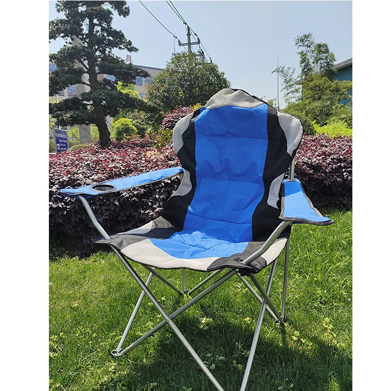 Outdoor Lunch Folding Chair Beach Chair Plus Cotton Splicing Armchair Portable Sketch Picnic Camping Stall Chair