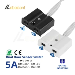 DC12-24V Door Switch Double Sensor IR Proximity Switch Open Door ON Close Door OFF Good for Close Wine Cabinet Wardrobe