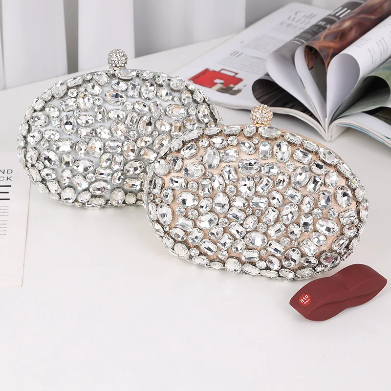 Golden Birthday party Luxury Crystal Silver Diamond Evening Bags Women Party Purse Wedding Pink Bridal Boutique Clutch Bags