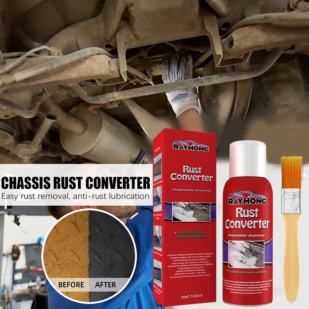 100ml Car Chassis Rust Converter Water Based - Metal Surface Rust Remover & Primer, Anti-Corrosion Long Lasting Protection