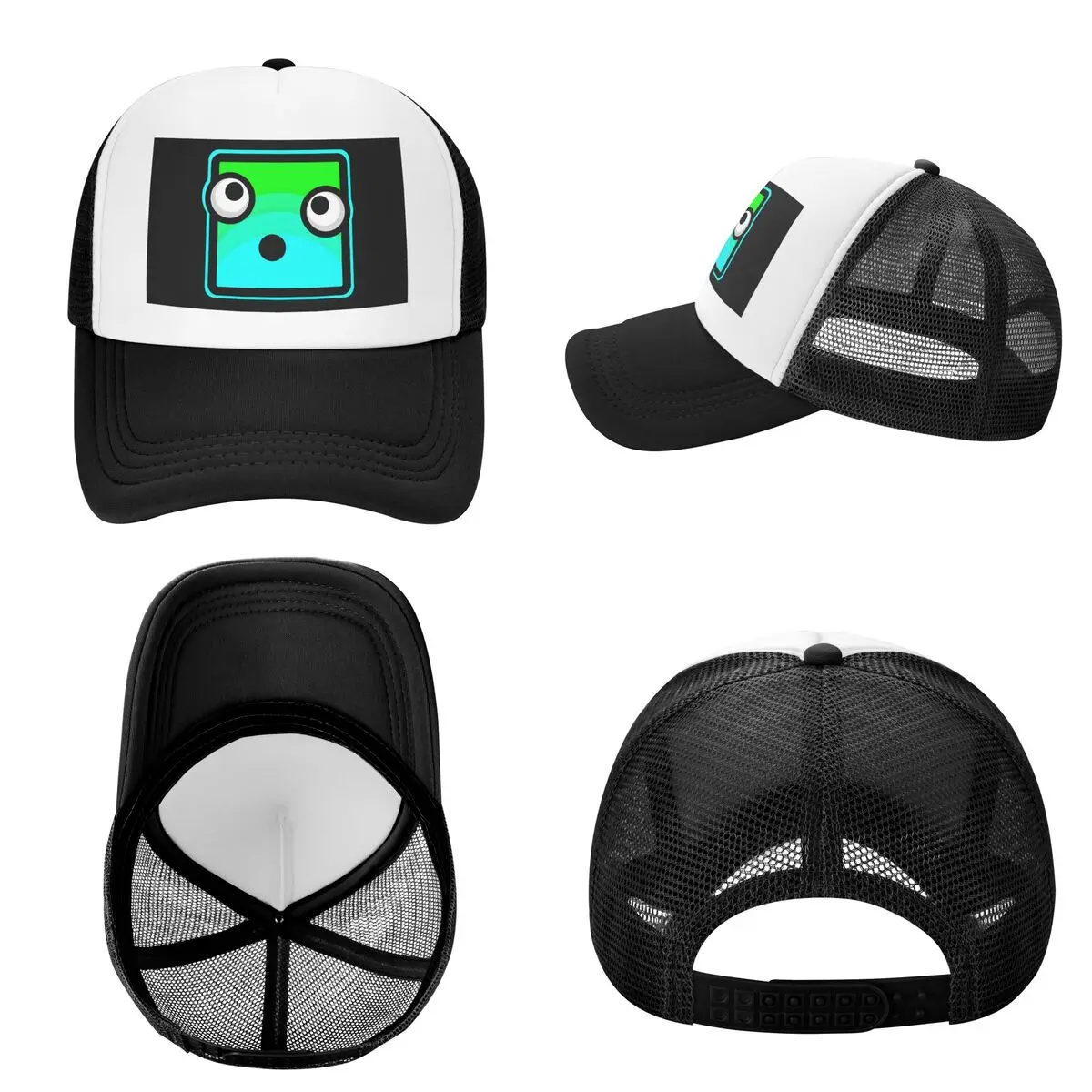 Video Game Geometry Dash Cap Fashion Mesh Baseball Caps Adjustable Hat Hip Hop Summer Unisex Baseball Hats