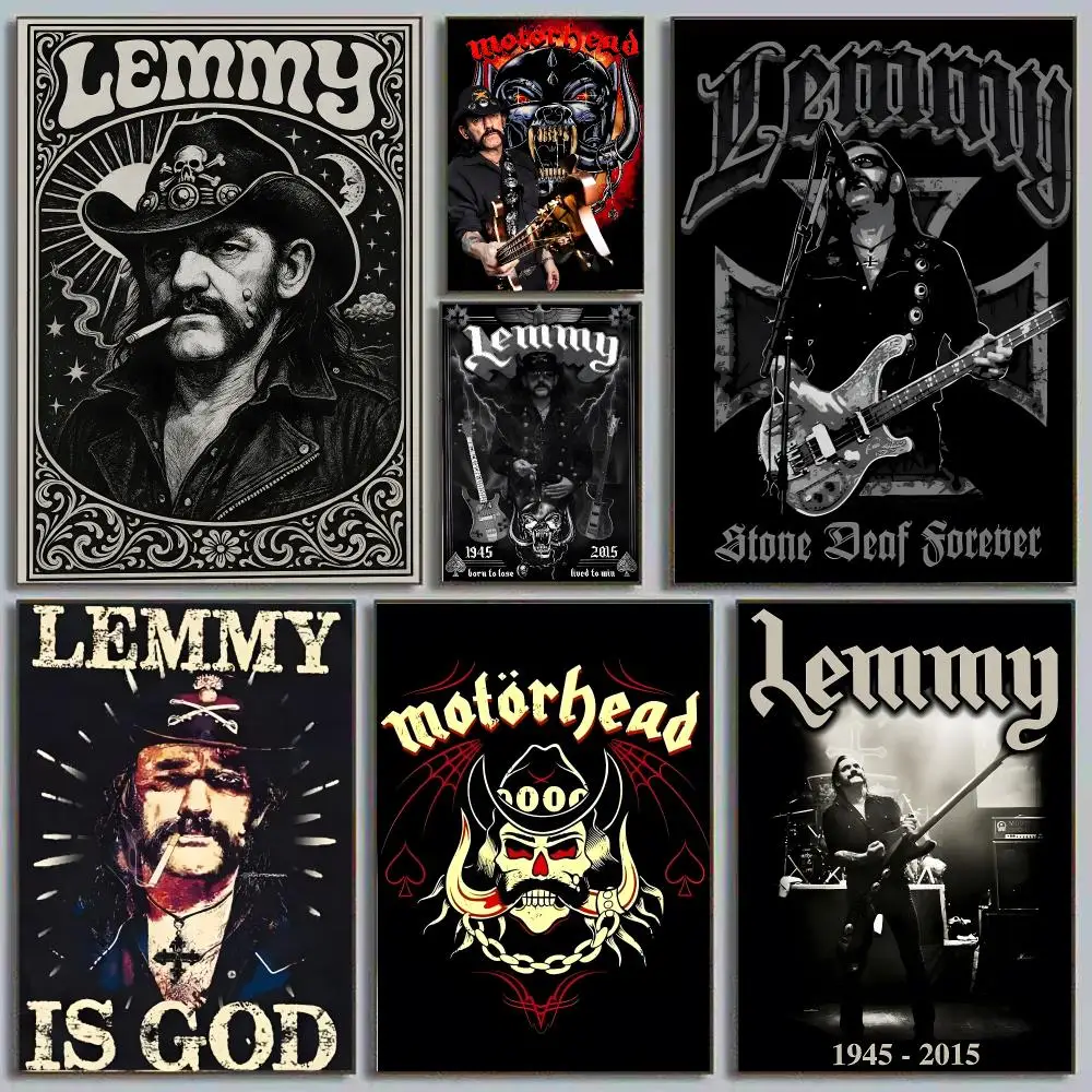 Lemmy Kilmister Motörhead Bassist Rock Legend Ace Of Spades Painting Calligraphy Poster Eco-Friendly Decor Frameless Canvas