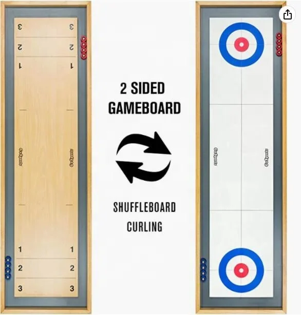 Shuffleboard Clássico e Curling 2 em 1 Jogo de Tabuleiro