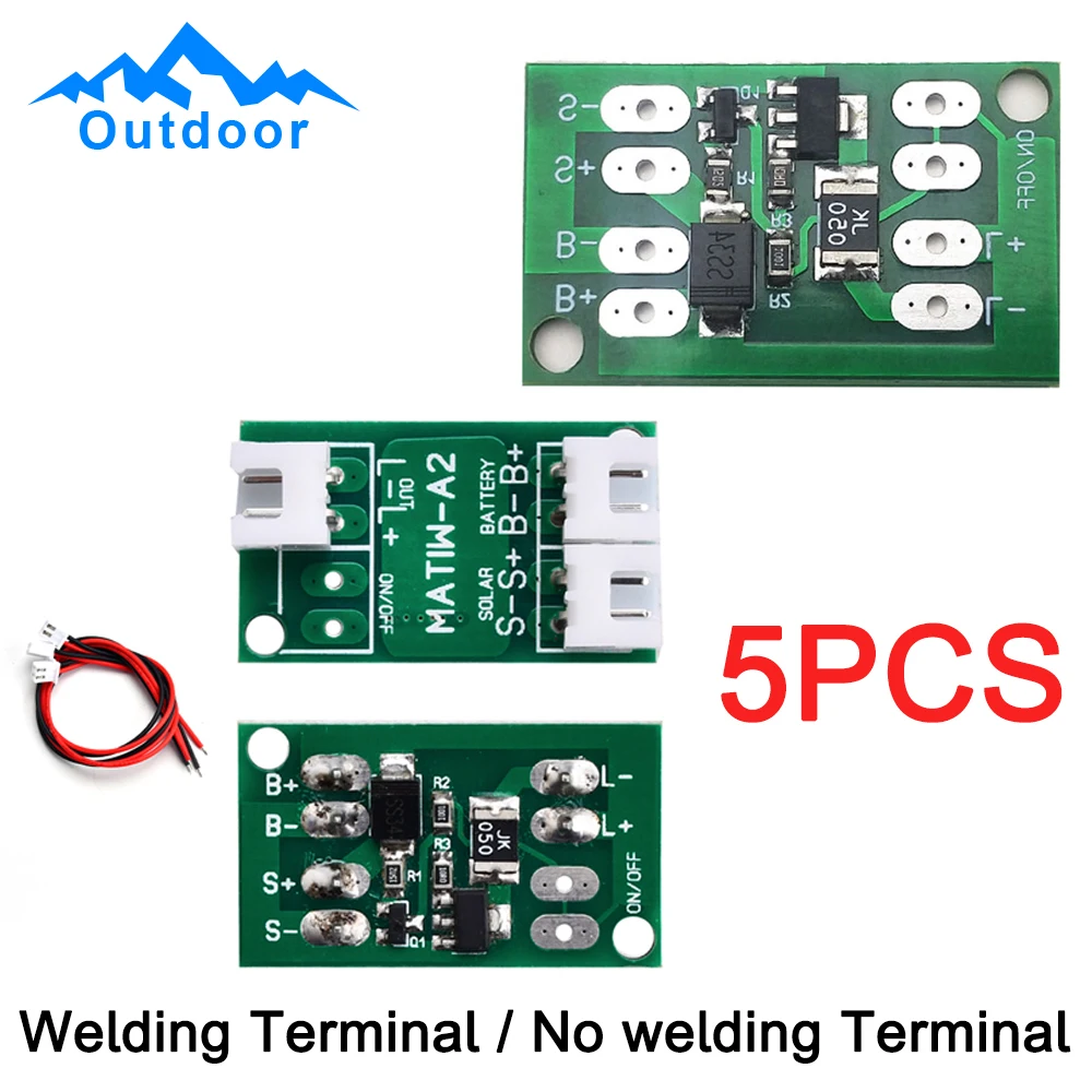 5PCS Solar Charge Controller Board Lithium Battery Charging Controller Auto On/Off Light Control Switch For DIY Street Lights