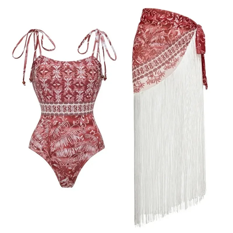 Sexy Bikini Swimwear Women Swimsuit Bathing Suit Beachwear Bikini Set Fringed Beach Skirt Vacation Summer Swimwear Resort Wear