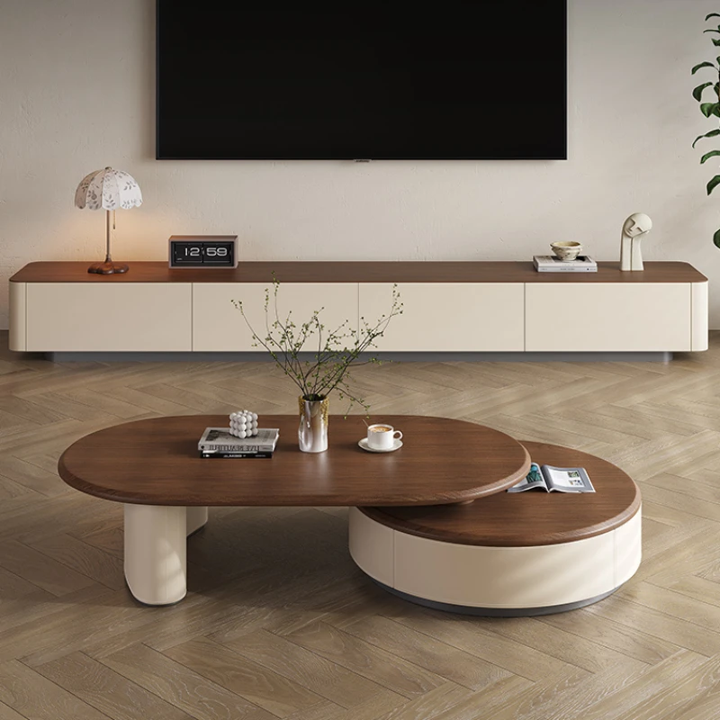 

Solid Wood Stretchable Coffee Table Vintage Modern Center Hall Service Simple Dressing Wooden Middle Tv Lightweight Tables Side