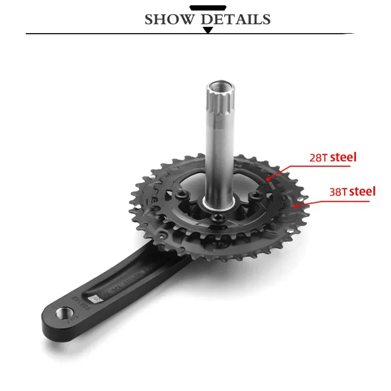 PROWHEEL 2*10/9/11 Speed  MTB Crankset 170mm Crank 28-38T Double Chainring Mountain Bike Parts with BB