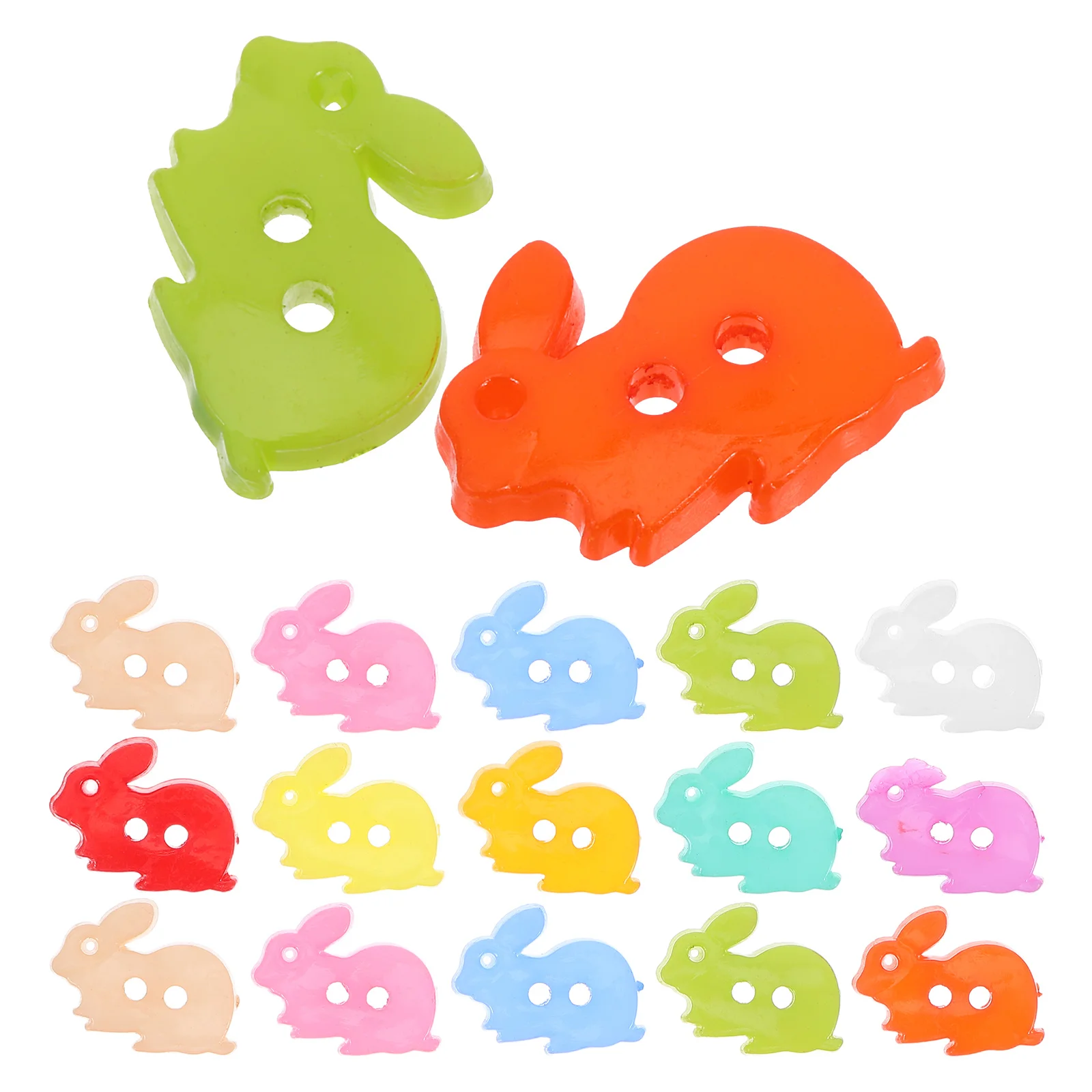 

100Pcs Rabbit Sewing Buttons Mixed Color Unique Craft Buttons for Clothes Backpacks DIY Projects Crafts Button