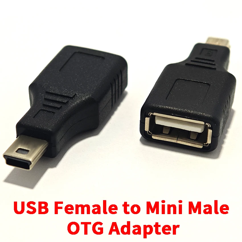 USB Female To Mini Male USB B Adapter OTG High Speed Converters PC Computer Laptop Adapter Hardware Changer