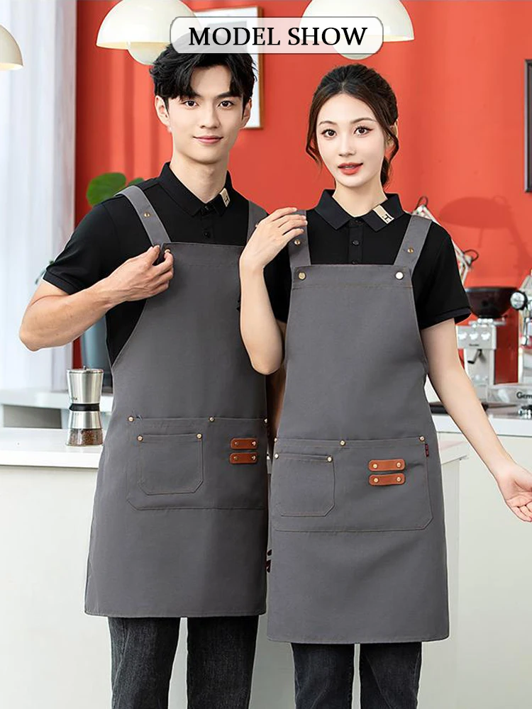 Delantal de lona impermeable de grado comercial: diseño multiusos duradero para servicios de alimentos, tiendas minoristas, floristas, estudios de uñas