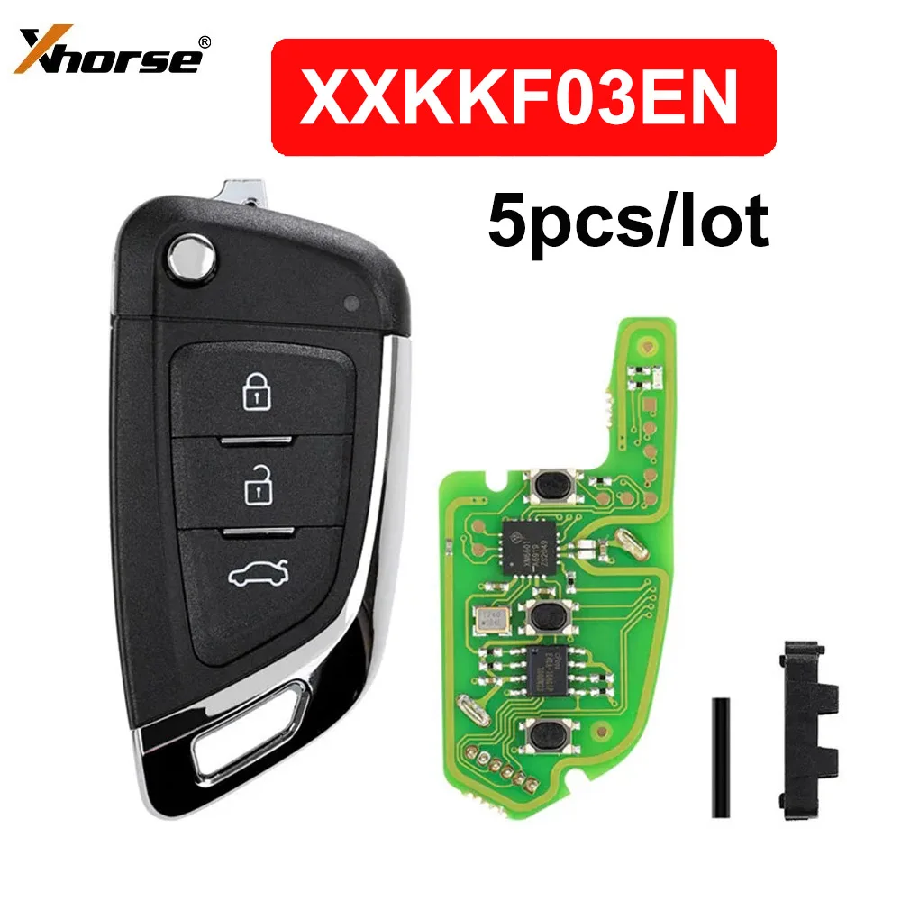 

5pcs/lot Xhorse XKKF03EN XK Series 3 Buttons VVDI Wire Remote Car Key Fob for VVDI2 / VVDI Mini / Key Tool Max for Knife Style