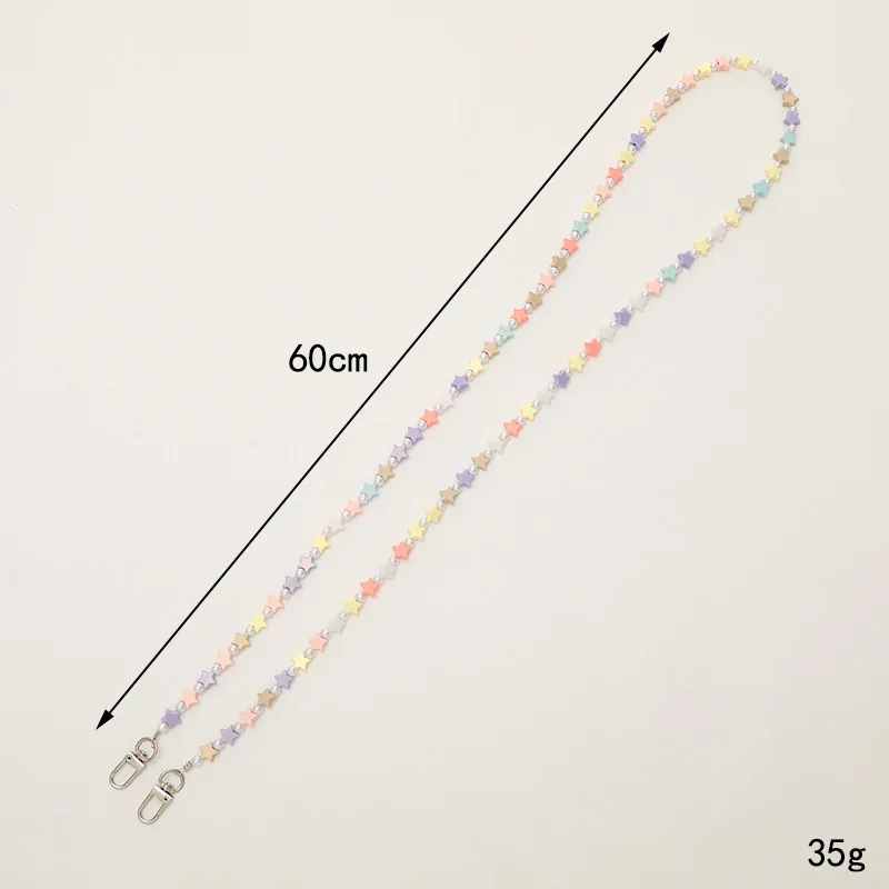New five-pointed star beaded messenger chain, anti-lost long bag, shoulder strap, pendant, chain woman