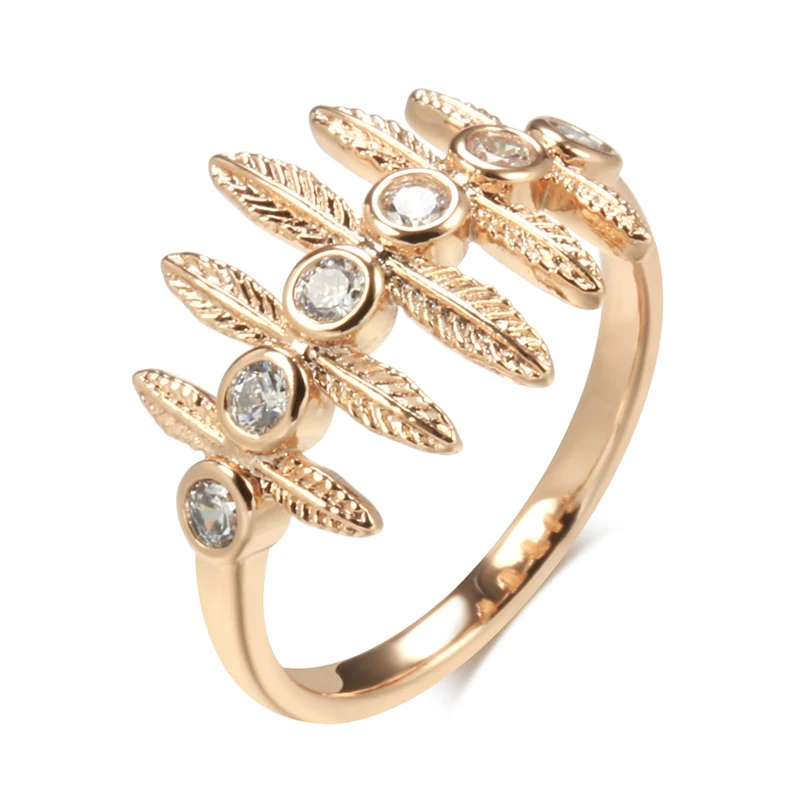 Kinel Hot 585 Rose Gold Color Vintage Ring for Women Unique Creative Natural Zircon Accessories Ethnic Bride Daily Fine jewelry image 6