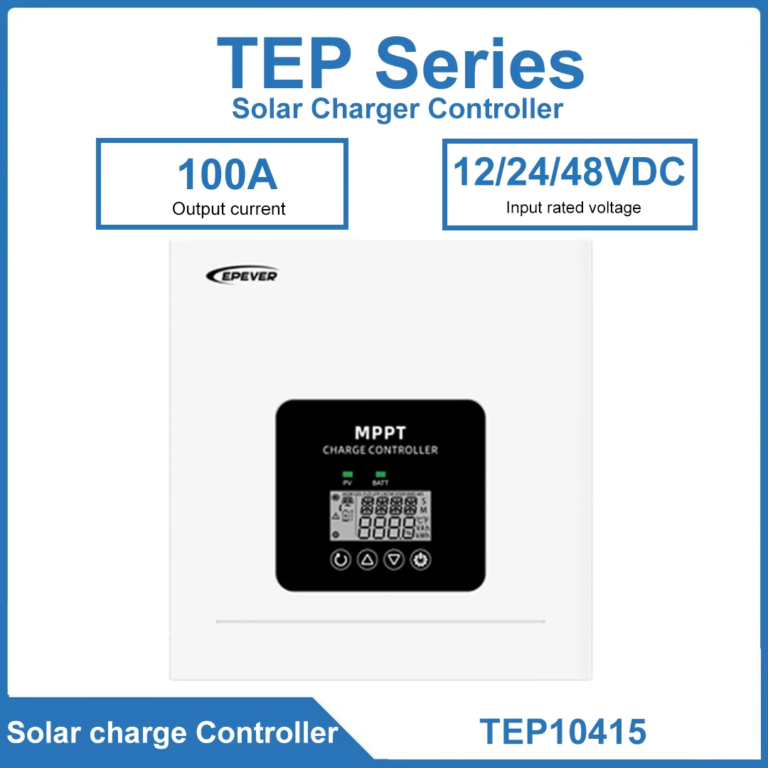 EPEVER 100A High-current MPPT Solarcharge Controller TEP10415 TEP10425 12/24/48VDC Comprehensive Electronicprotection