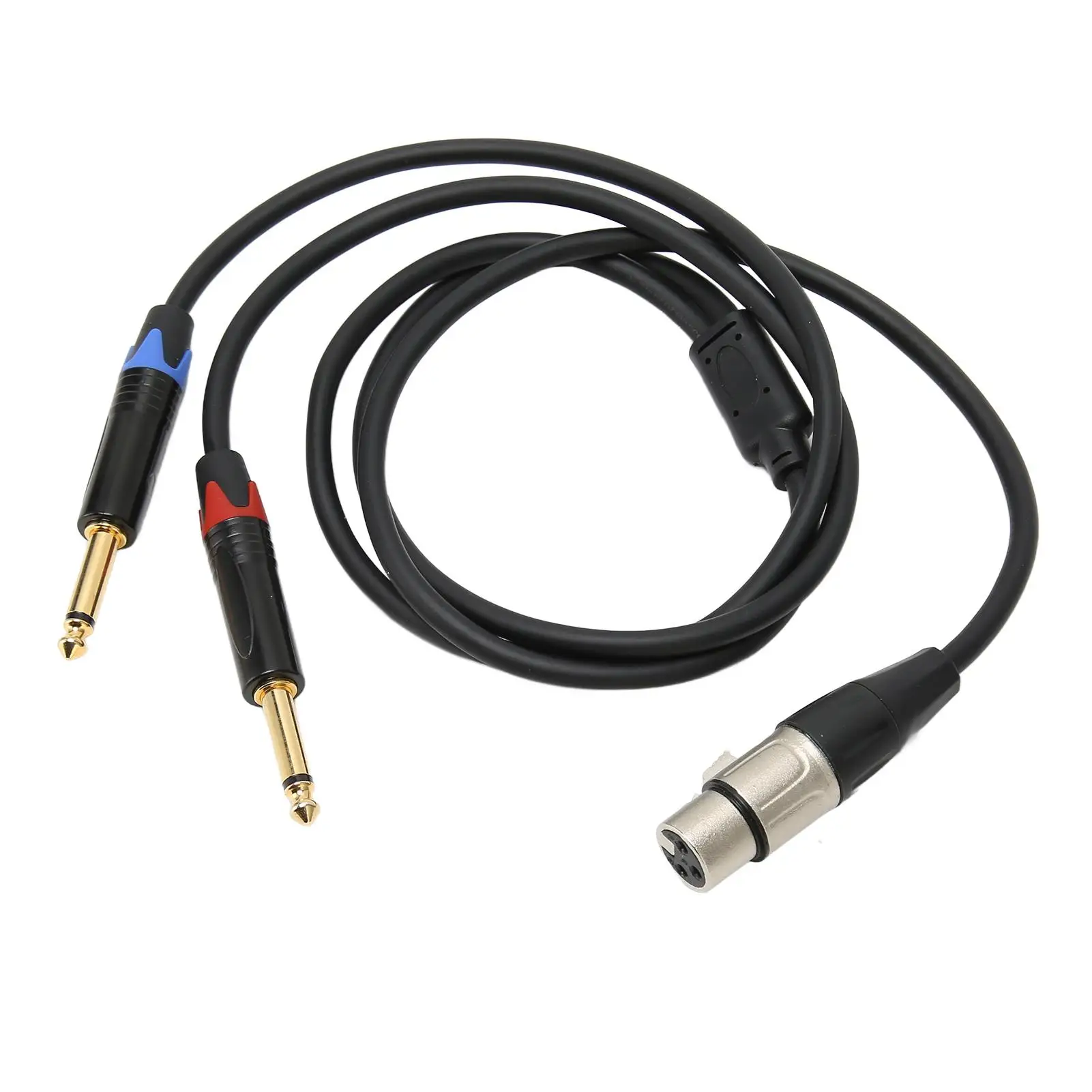 Dual 6.35mm Male to XLR Female Y Splitter Cable - 1/4 Inch to XLR, Flexible, 24K Gold Plated Connectors for amplifiers