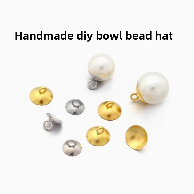 

20PCS 8/10mm Stainless Steel Beads End Caps Clasp Pendant Charms Connectors for DIY Jewelry Making Findings
