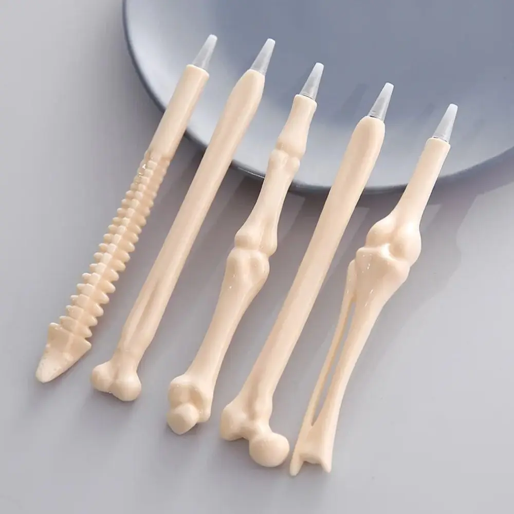 

5Pcs Novelty Type 1.0 Bone Ballpoint Pens Length 14.7cm Press Bone Shaped School Pens Blue Ink Bone Bone Shape Ballpoint Doctor
