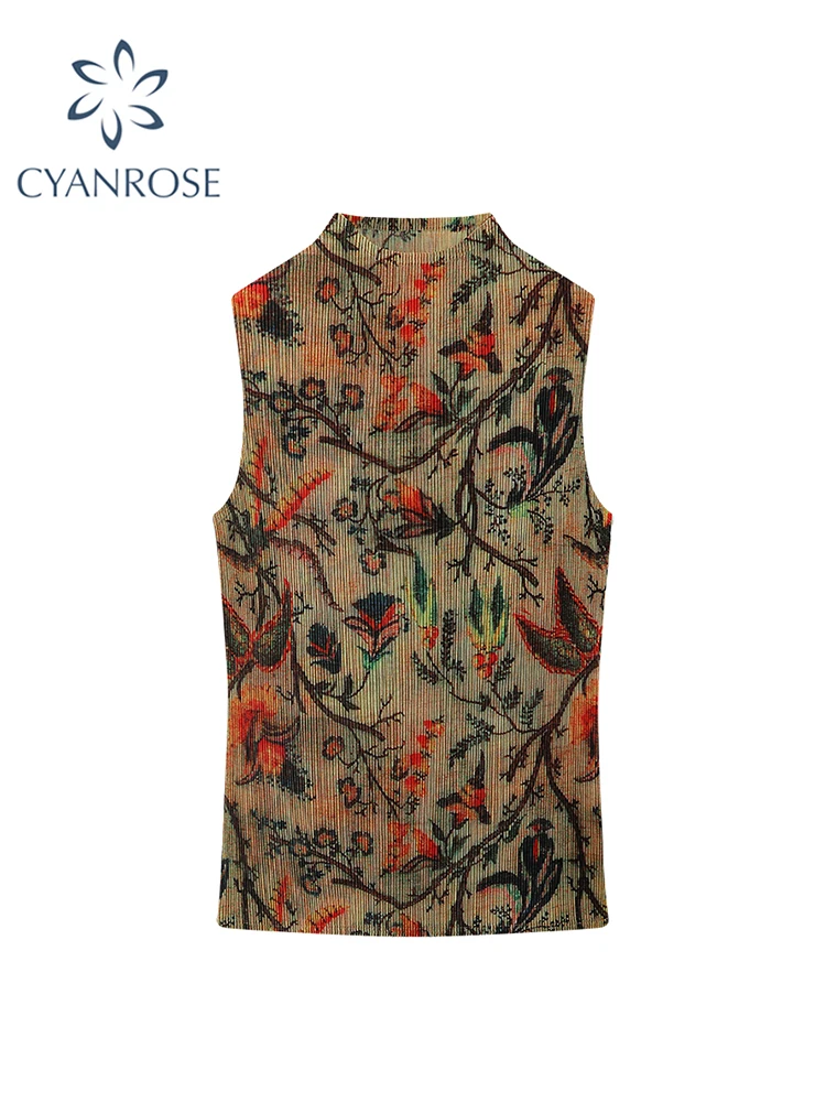 Fashion Women Sexy Sleeveless Vest Graphic Print Crop Top Summer Female Tank Top Y2k Ladies Off Shoulder Tee Top Streetwear 2023