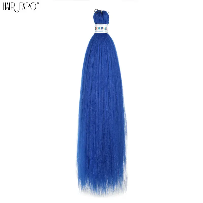26Inch Easy Braids Hair Synthetic Colourful Pre Stretched Braiding Hair Extensions Jumbo Braids Ombre Yaki Long Straight Hair - Image 9