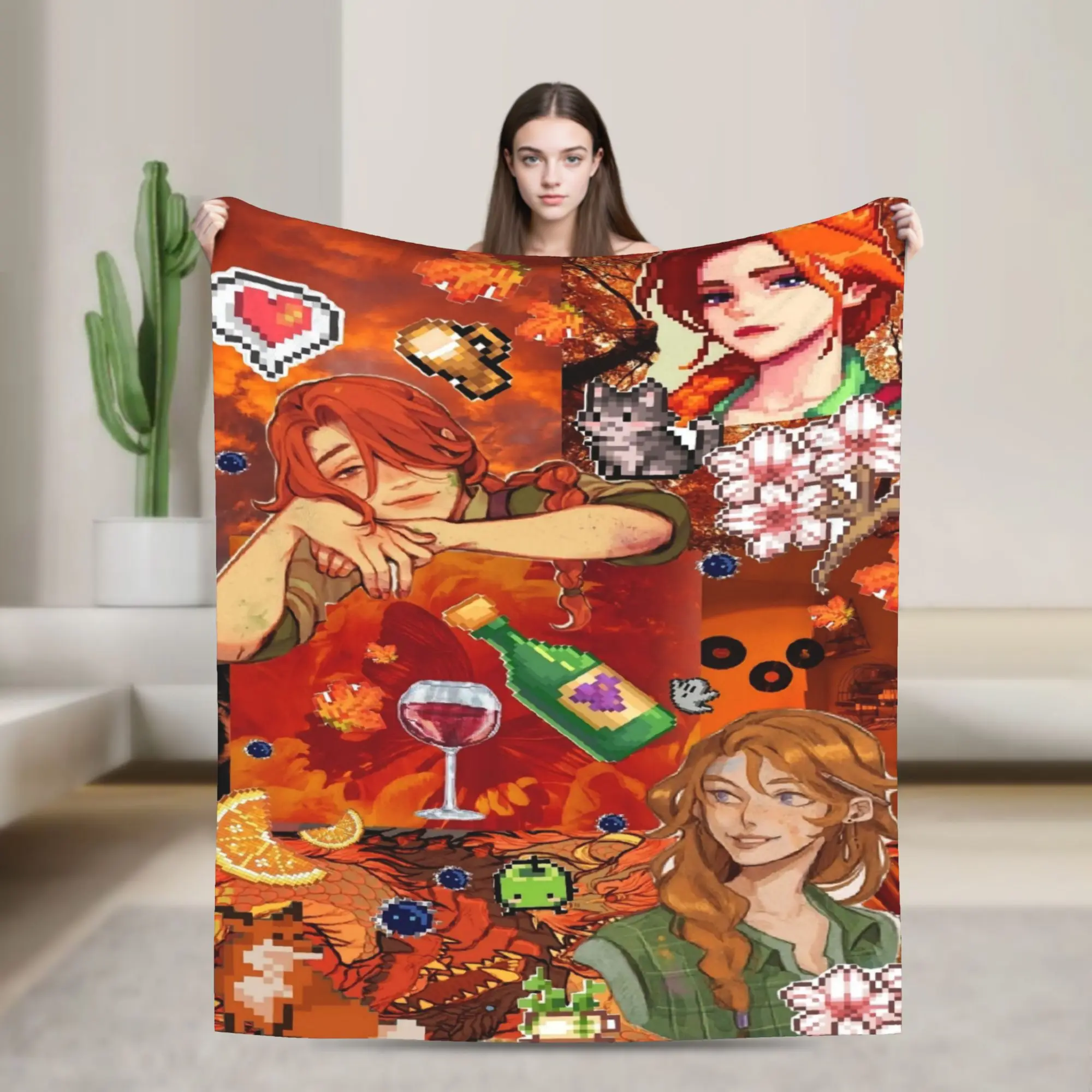 Stardew Valley Warm Blanket  Camping Plush Throw Blanket Fashion Couch Chair Flannel Bedspread Sofa Bed Cover