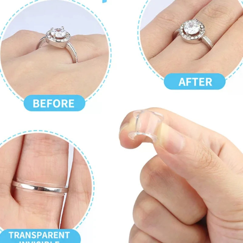 8 Sizes Invisible Clear Ring Size Adjuster Resizer Loose Rings Reducer Ring Sizer Fit Any Rings Jewelry Tools