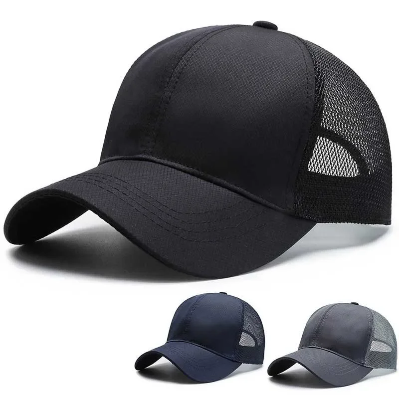

Outdoor Sports Baseball Cap Men Summer Breathable Mesh Visor Korean Version Light Plate Solid Color Hat Outdoor Leisure