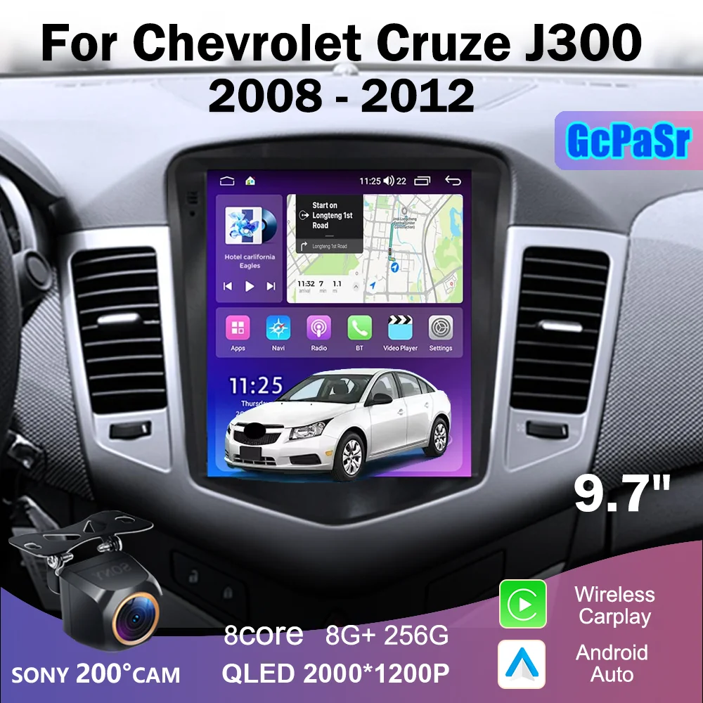 

9.7 inch Android For Chevrolet Cruze J300 2008 2 din Stereo Head Unit GPS Navigation Carplay Tesla Style Touch Screen